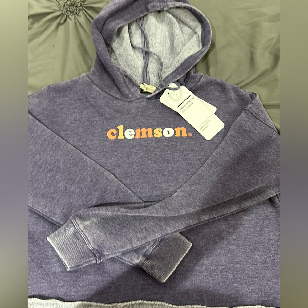 Clemson purple, soft cropped hoodie
